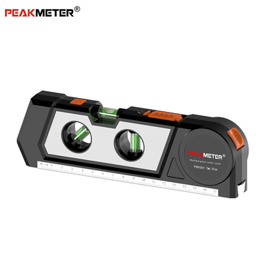 Mètre de niveau laser 4 en 1 Multifonctionnel à ligne transversale laser à bulle horizontale et réglateur de niveau